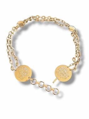 Vintage metal hip belt, chain, filligree detail, gold tone, hook closure, 35.5"